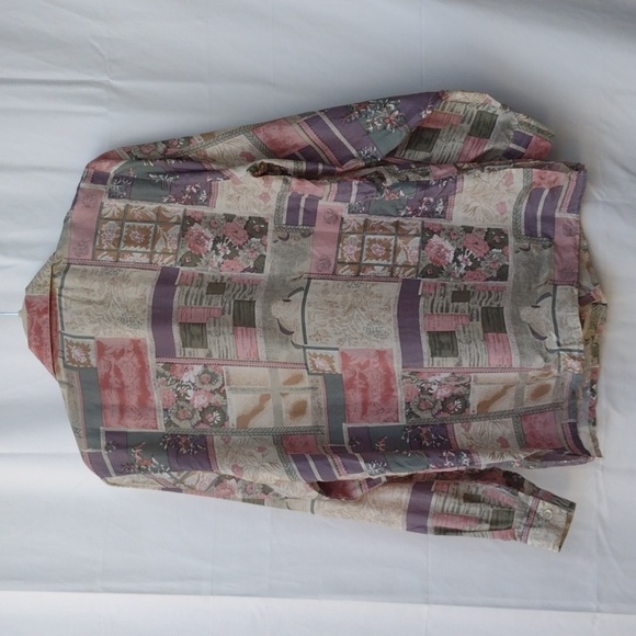 80s Stunt Silky Pink Blouse -L - Picture 2 of 9